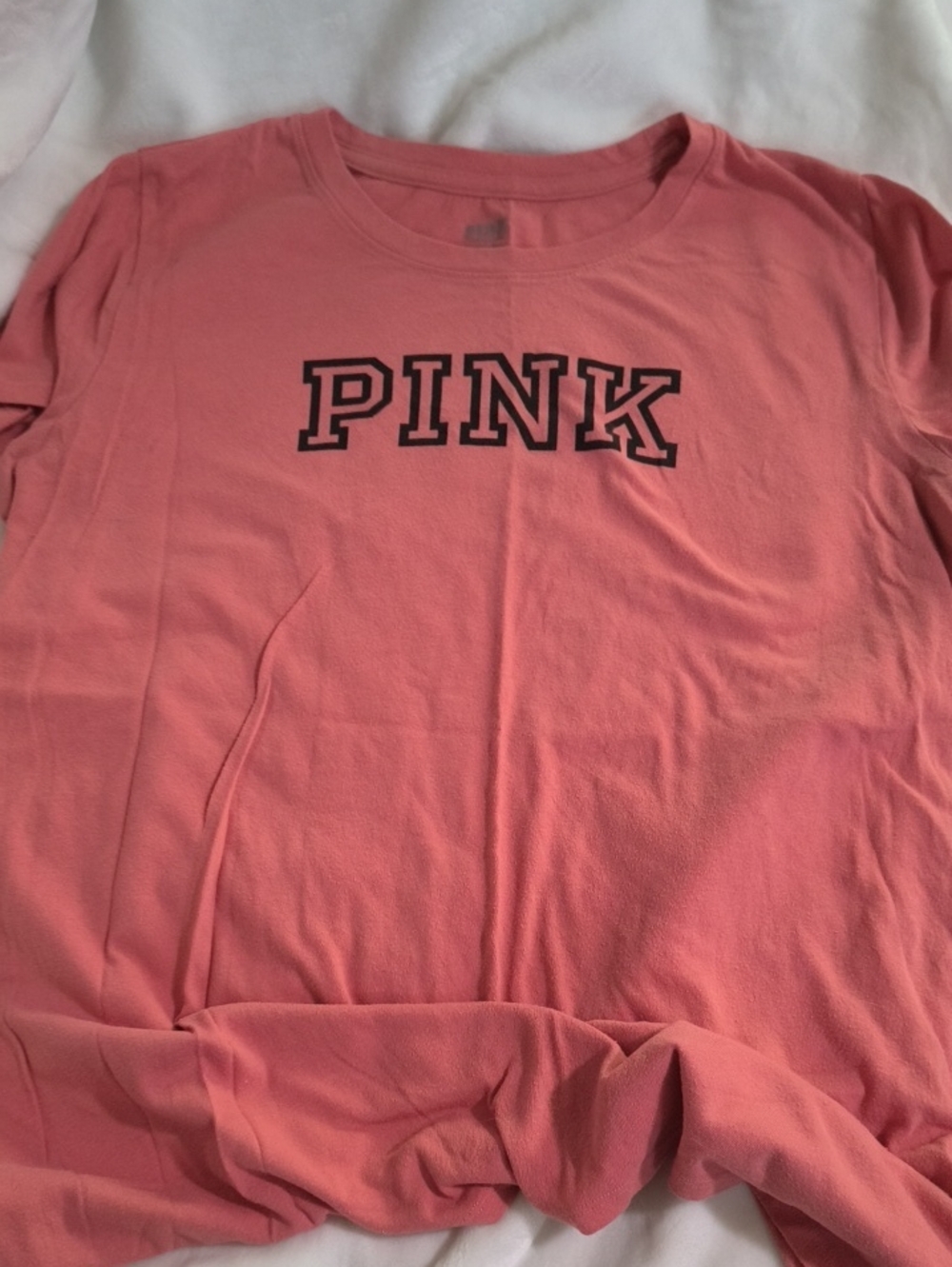 PINK Victoria's Secret Coral-Pink Short Sleeve Tee with Logo